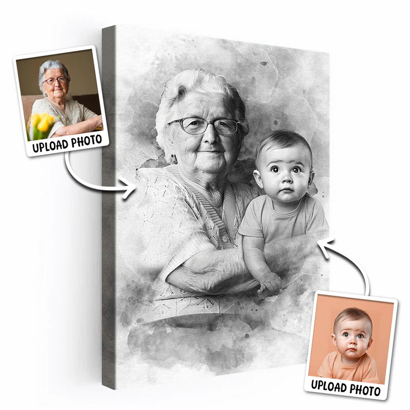 Add Deceased Loved One to Photo, Memorial Gift, Add Person to Photo, Family Portrait Different Photos, Combine Photos Canvas