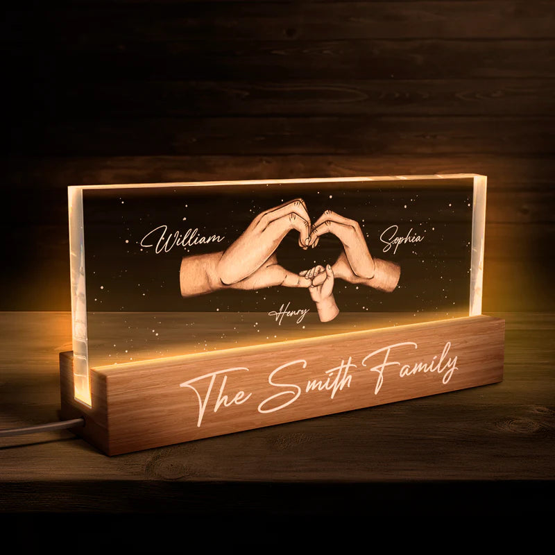Our Family - Customized Personalized Acrylic LED Night Light - Gift For Family Children