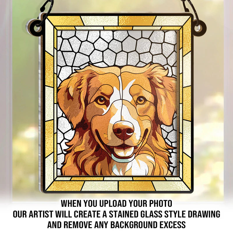 Custom Photo Stained Glass - Personalized Acrylic Window Suncatcher - Gift For Family, Couple, Pet Lovers