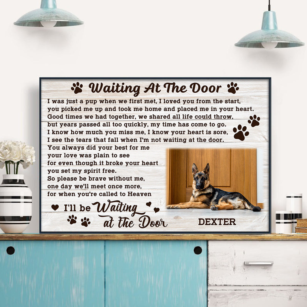 Waiting At The Door - Personalized Customized Canvas - Gift For Pet Lovers, Dog Lovers, Cat Lovers