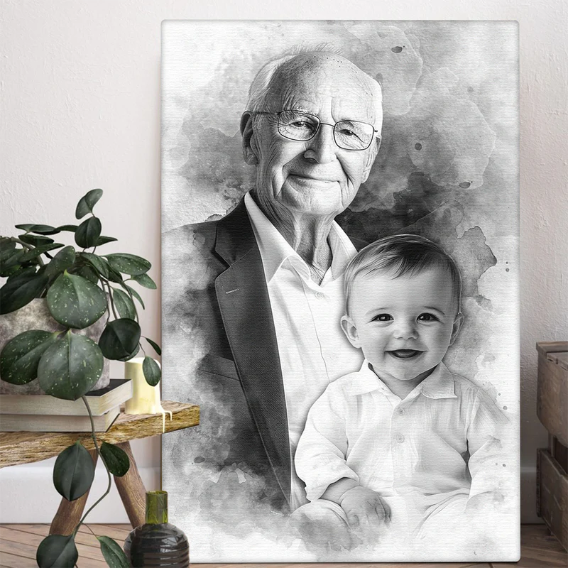Add Deceased Loved One to Photo, Memorial Gift, Add Person to Photo, Family Portrait Different Photos, Combine Photos Canvas