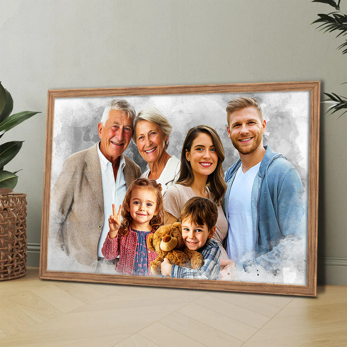 Add Loved One to Photo, Family Portrait From Different Photos, Combine Photos Canvas, Christmas Gift, Memorial Gift for Dad Mom, Add Passed Away