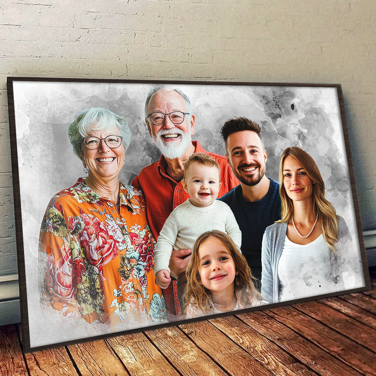 Add Loved One to Photo, Family Portrait From Different Photos, Combine Photos Canvas, Christmas Gift, Memorial Gift for Dad Mom, Add Passed Away