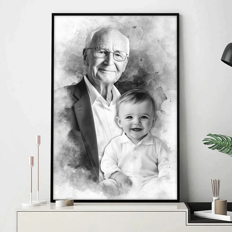 Add Deceased Loved One to Photo, Memorial Gift, Add Person to Photo, Family Portrait Different Photos, Combine Photos Canvas