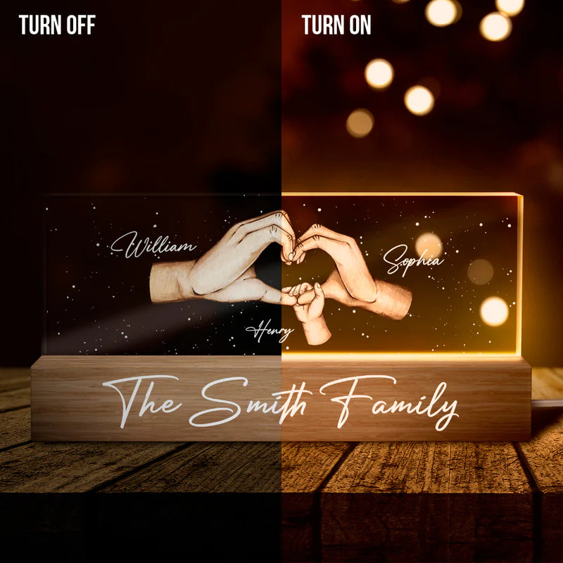 Our Family - Customized Personalized Acrylic LED Night Light - Gift For Family Children