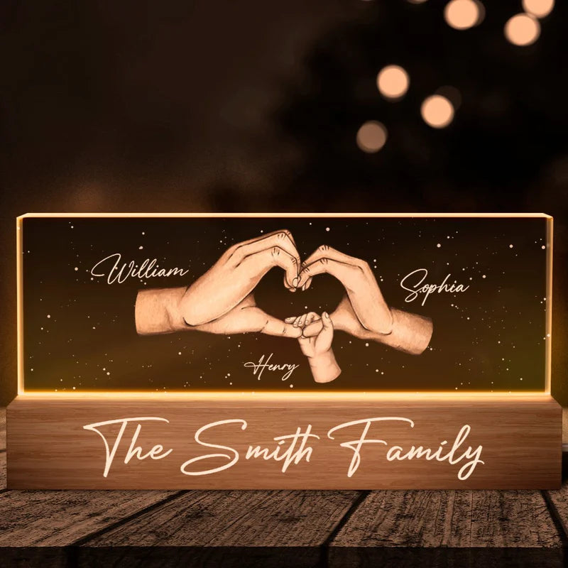 Our Family - Customized Personalized Acrylic LED Night Light - Gift For Family Children