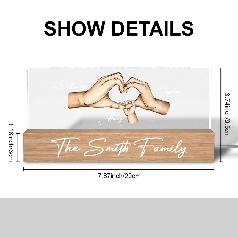 Our Family - Customized Personalized Acrylic LED Night Light - Gift For Family Children