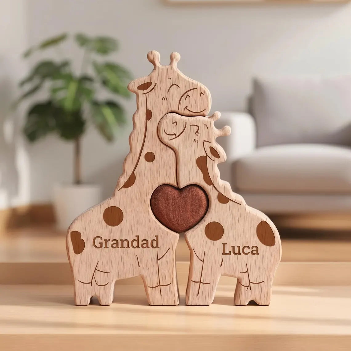 Personalised Giraffe Family Puzzle, Mothers Day Gift, Anniversary, Baby Shower, Home Decor, Safari Nursery Decor, Kids Room, New Mummy Ideas