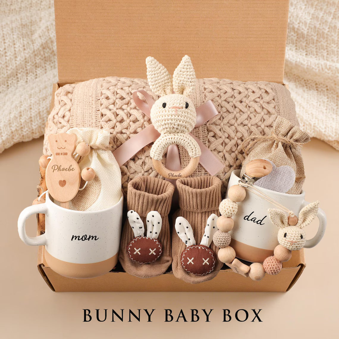 Luxury New Parents Gift Box,Mom & Dad Mug Set,Gender Neutral Gift,Self Care Gift for Mom,Newborn Gift,Postpartum Care Package